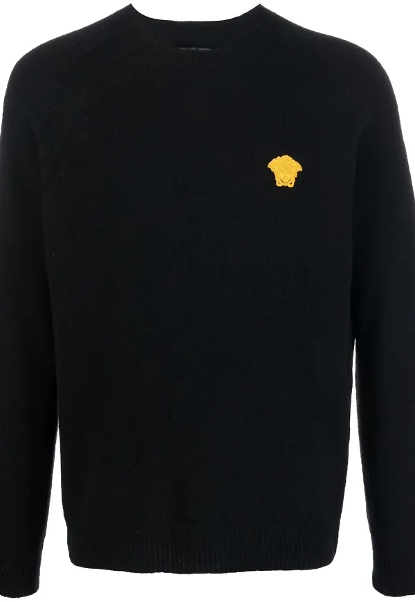 Versace tröja med rundad hals - Svart