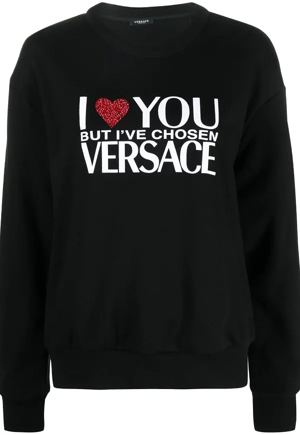 Versace tröja med slogan - Svart