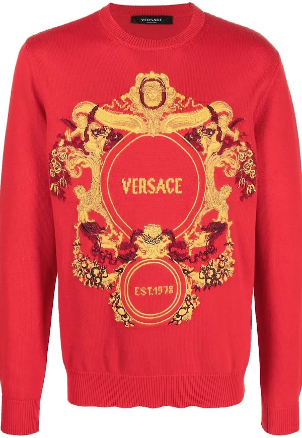 Versace tröja med tryck - Röd