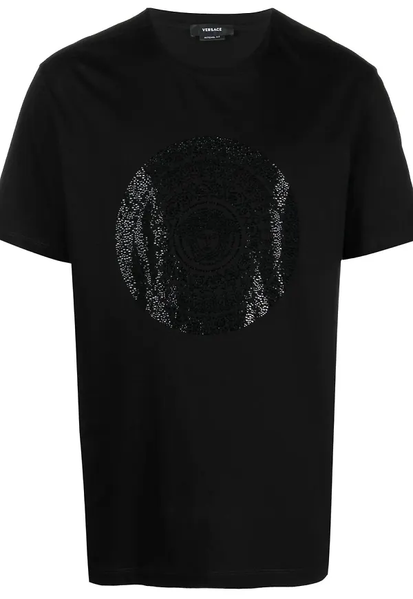 Versace utsmyckad t-shirt - Svart