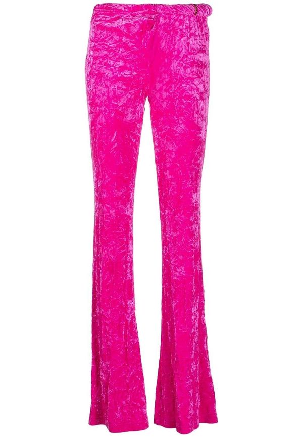 Versace utsvängda sammetsbyxor - Rosa