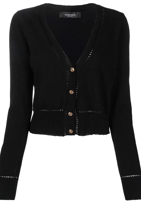 Versace v-ringad kofta - Svart