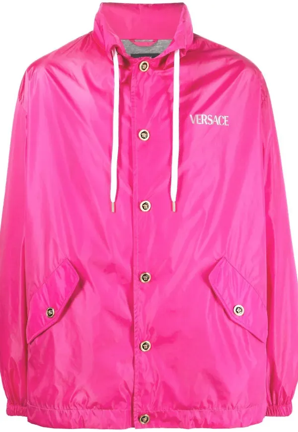 Versace vindjacka med logotypdetalj - Rosa