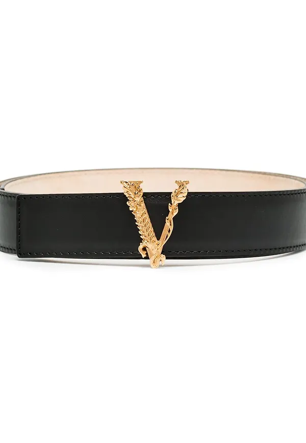Versace Virtus bälte med spänne - Svart