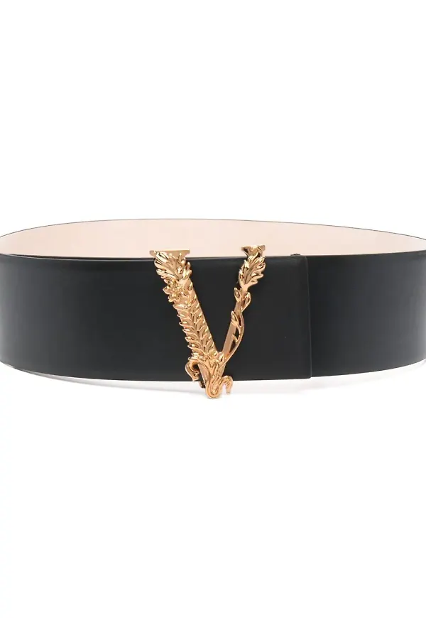 Versace Virtus läderbälte - Svart