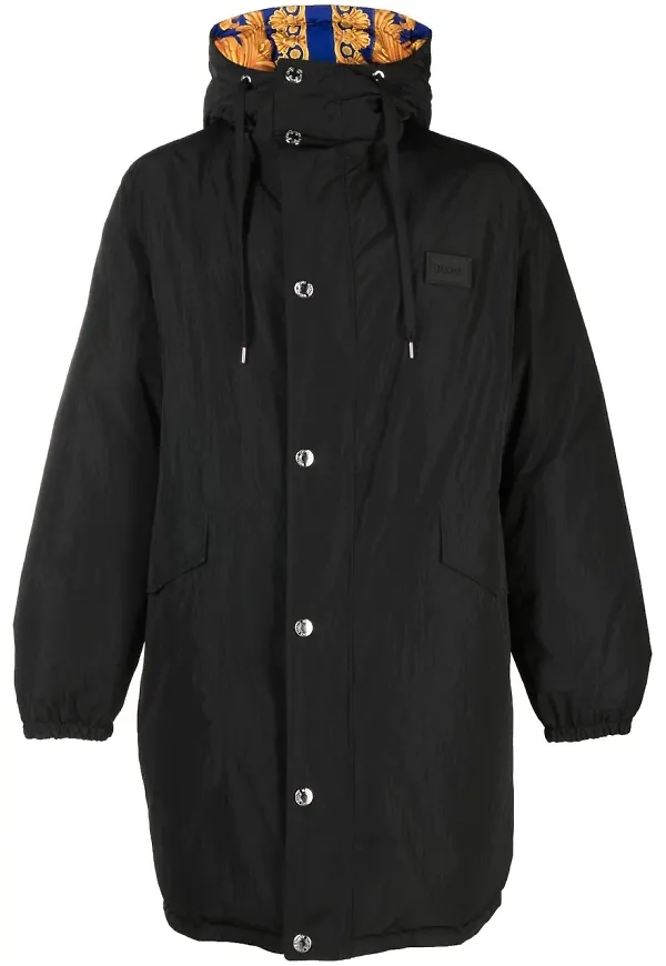Versace vändbar barockmönstrad parkas - Svart