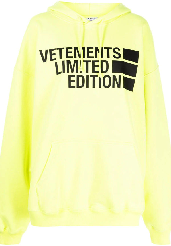 VETEMENTS hoodie med logotyp - Gul