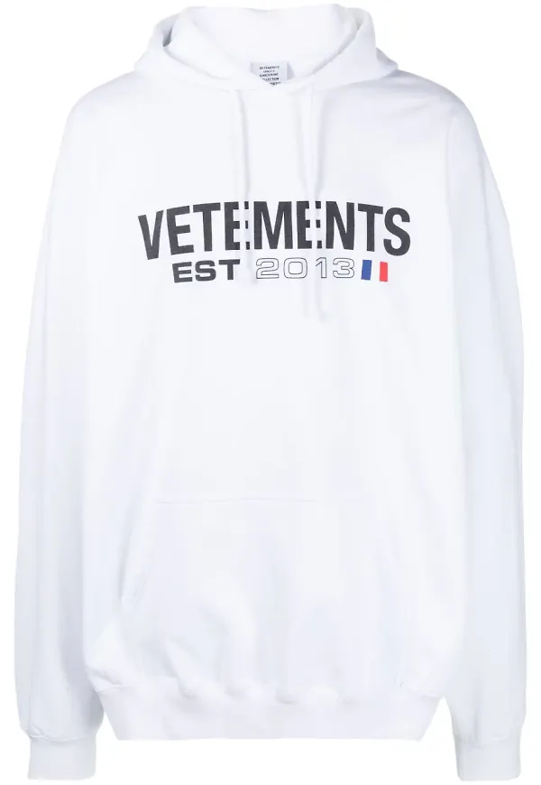 VETEMENTS hoodie med logotyp - Vit