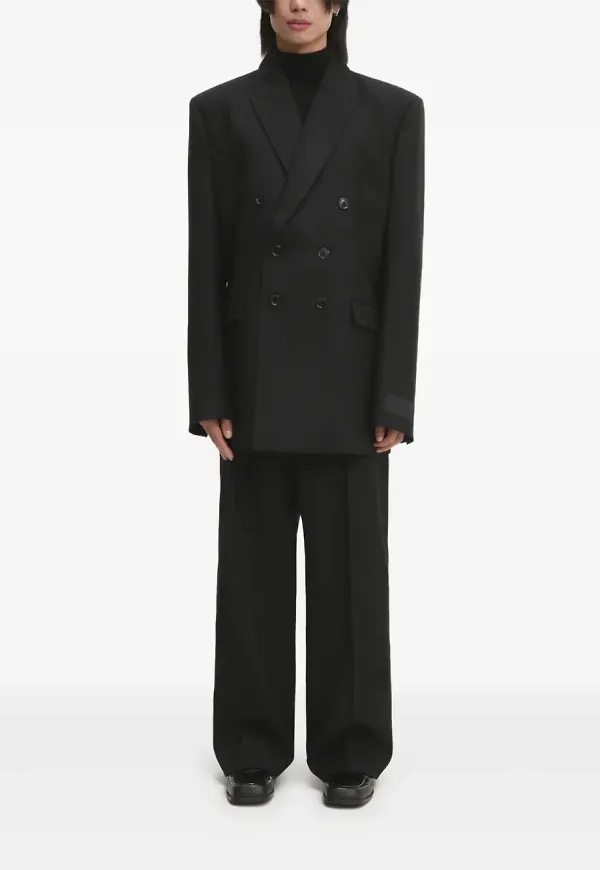 VETEMENTS kritstrecksrandiga byxor - Svart