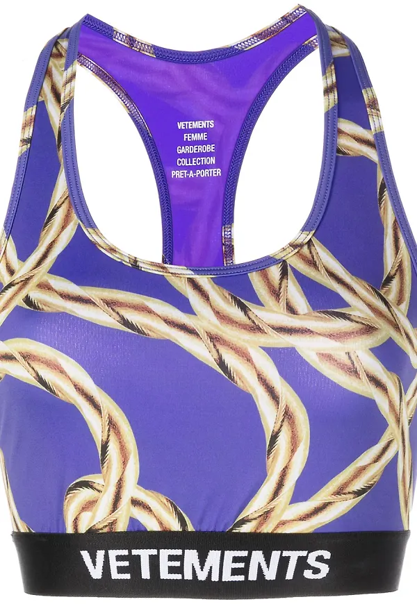 VETEMENTS sport-BH med guldkedja - Lila
