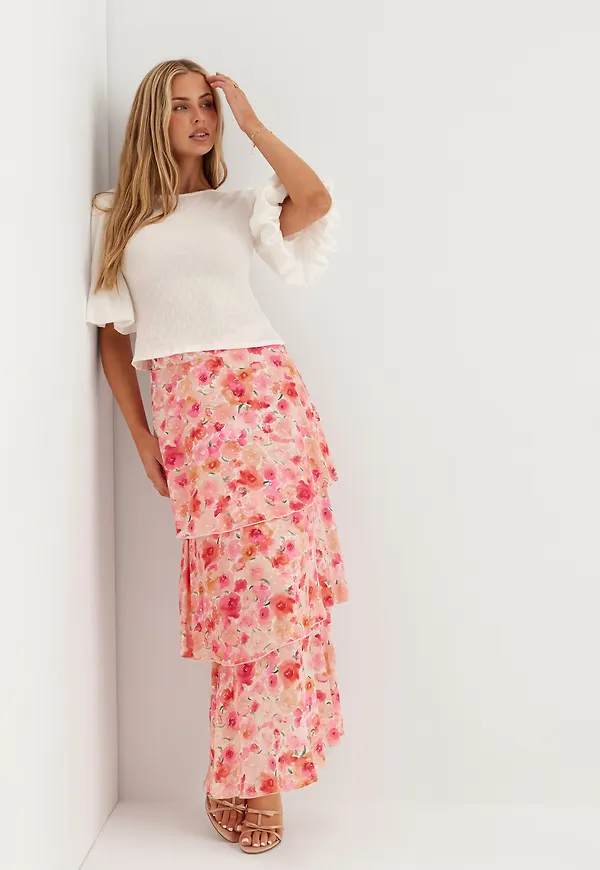 Viastra Hw Flounce Ankle Skirt