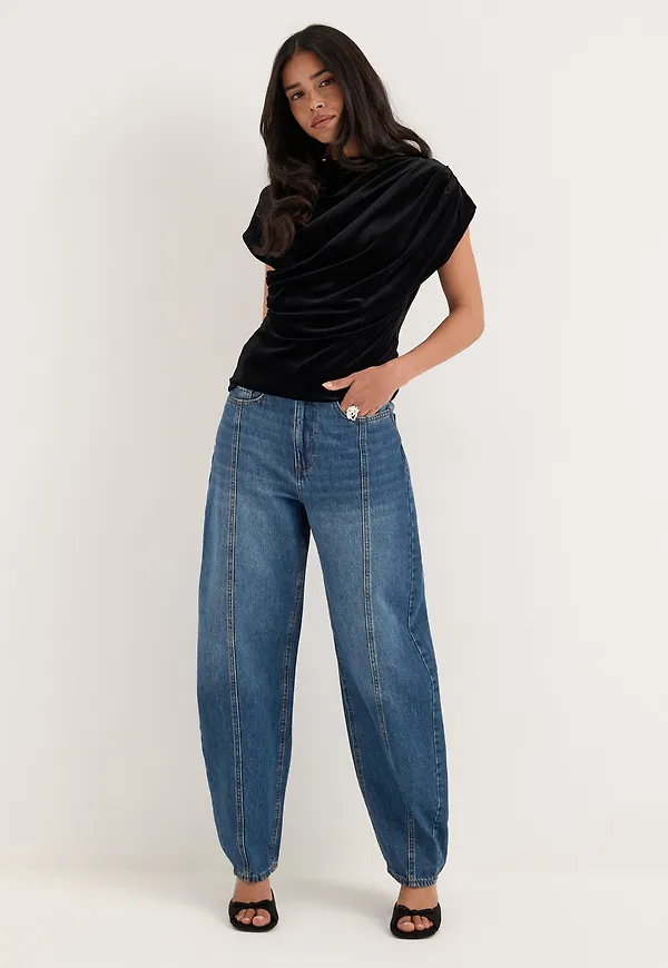 Vibeau Hw Barrel Jeans Creek MBD12