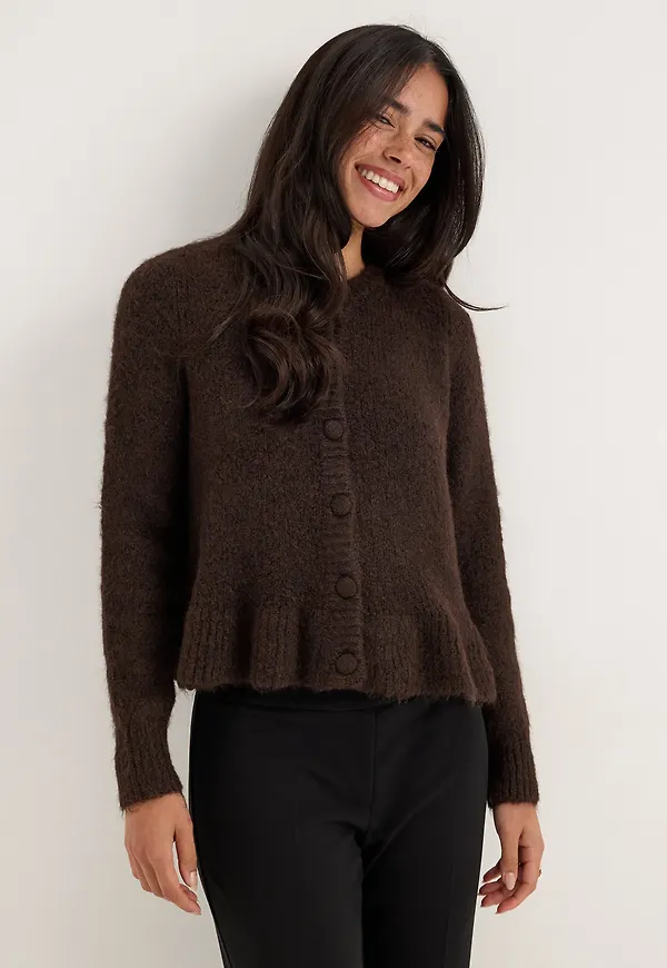 Vibows L/S Flounce Knit Cardigan