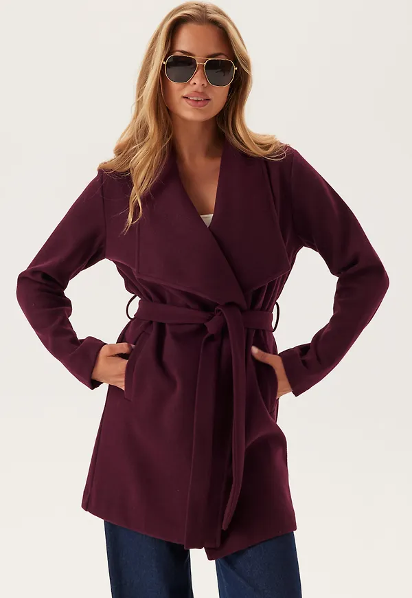 Vicooley Collar Belt Coat