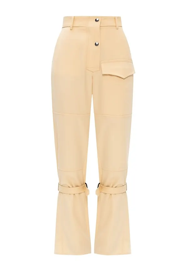Victoria Beckham Wool trousers Gul, Dam