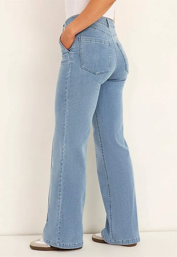 Vida jeans med sydda pressveck - två längder Mia