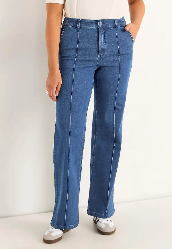Vida jeans med sydda pressveck - två längder Mia