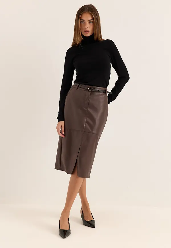 Vidagmar Hw Midi Coated Skirt