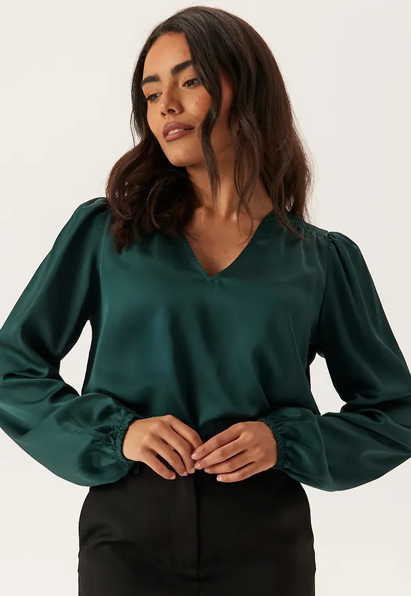 Viellette L/S SMOCK SATIN TOP