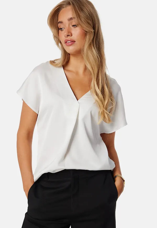 Viellette V-neck S/S SATIN TOP