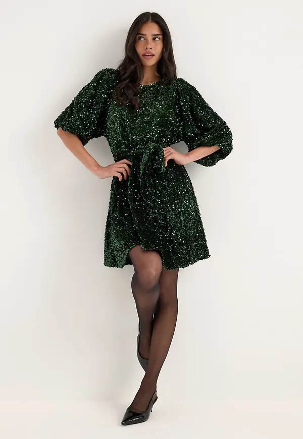 Vifaith O-neck 3/4 SHORT DRESS – Bubbleroom