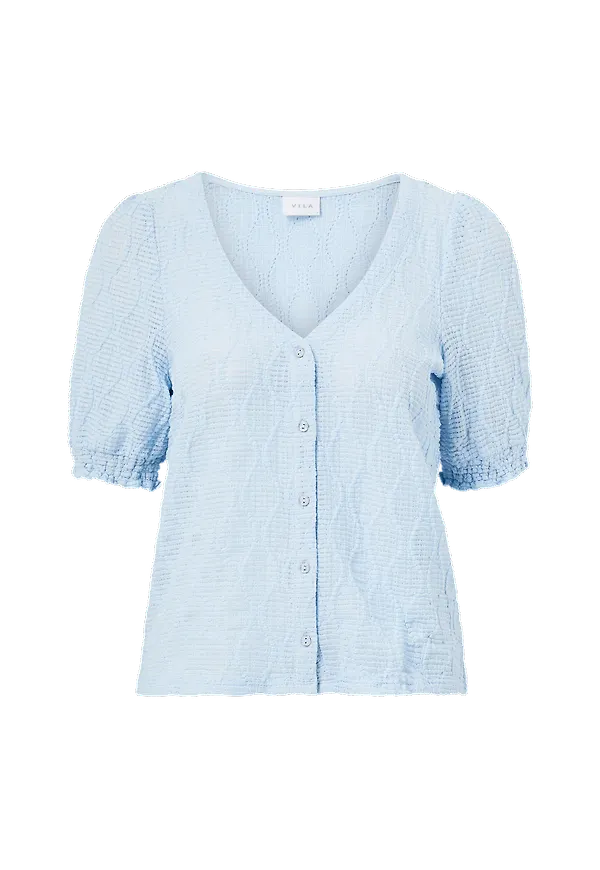 Vila - Blus viAbana S/S Shirt - Blå