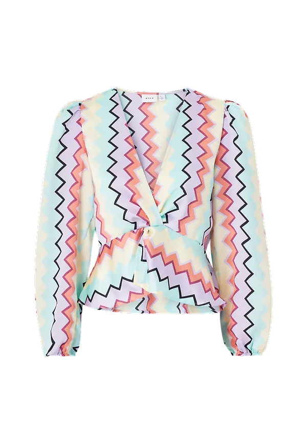 Vila - Blus viCamila V-neck L/S - Lila