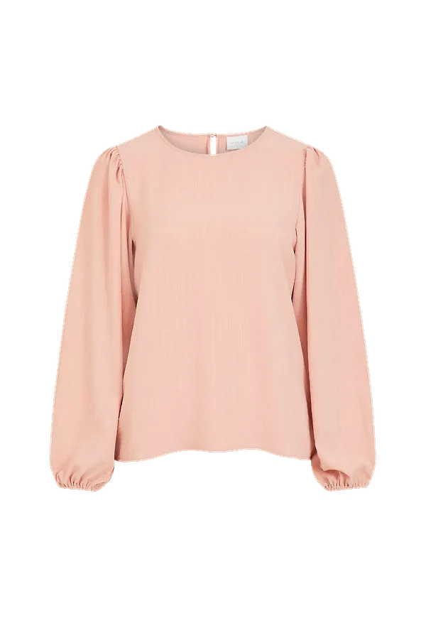 Vila - Blus viLovie O-neck L/S Top - Rosa