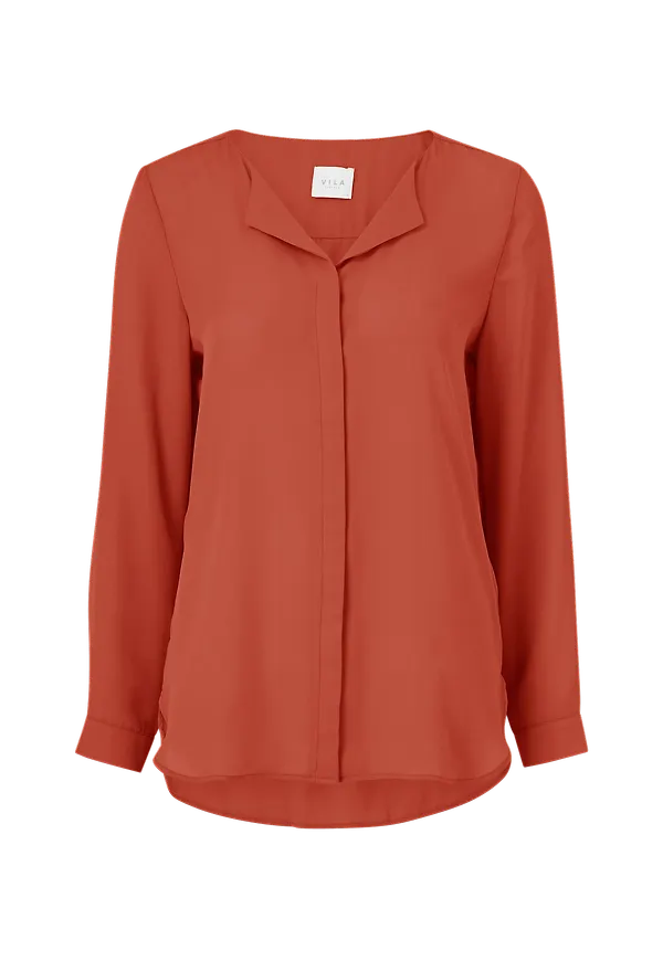Vila - Blus viLucy L/S Shirt - Röd