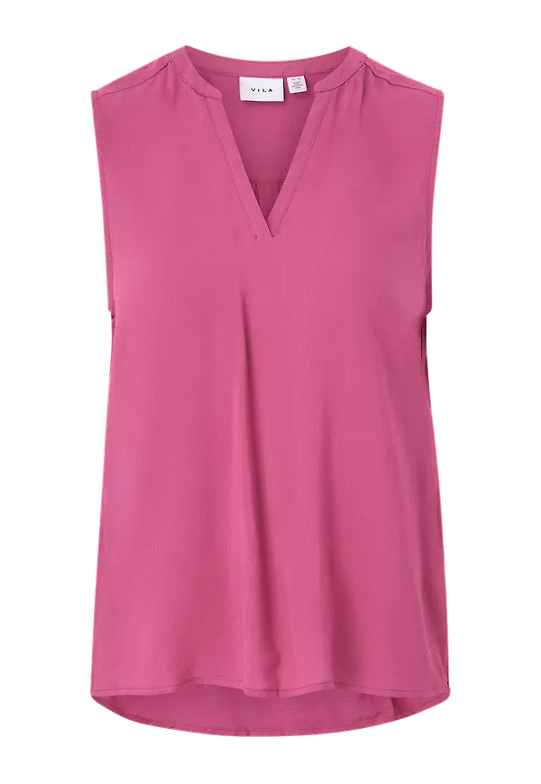 Vila - Blus viRoma V-neck S/L T - Rosa