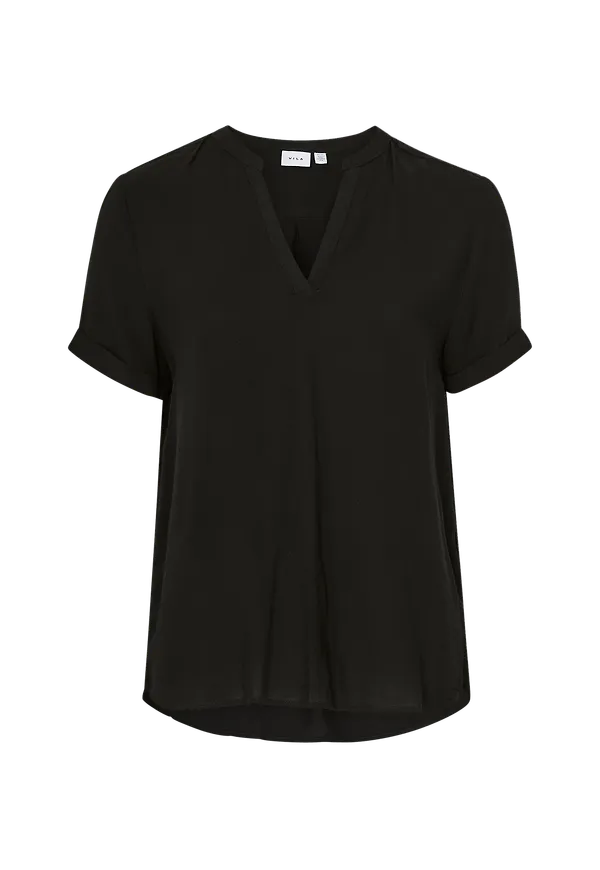 Vila - Blus viRoma V-neck S/S Top - Svart