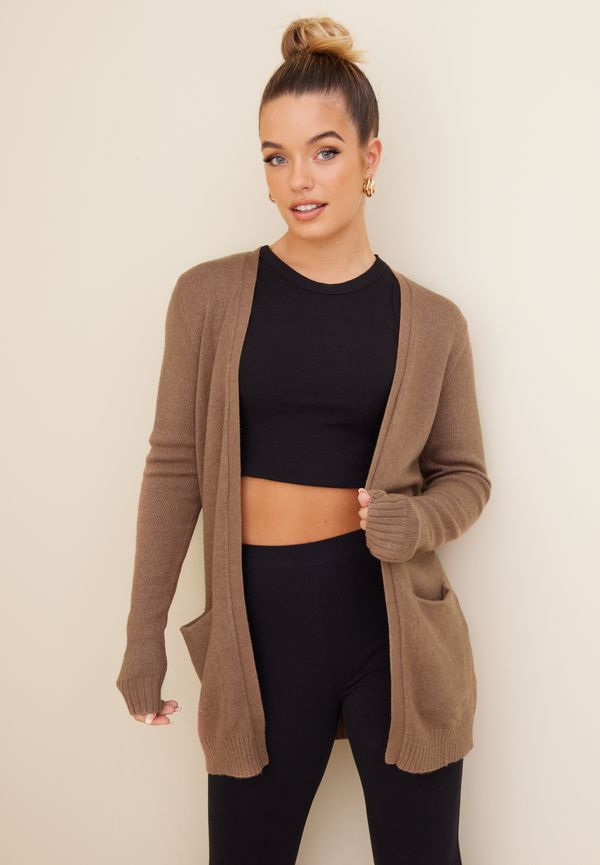 Vila - Cardigans - Portabella Melange - Viril Open L/S Knit Cardigan - Noos - Tröjor - Cardigans