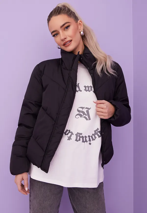 Vila - Dunjackor - Black - Vitate L/S High Neck Padded Jacket - Jackor - Down jackets