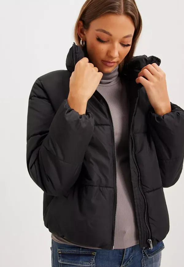 Vila - Jackor - Black - Vitate L/S Short Puffer Jacket - No - Jackor & Kappor - Jackets