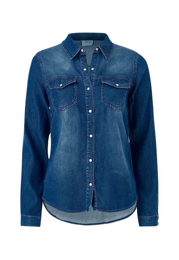 Vila - Jeansskjorta viBista Denim Shirt - Blå