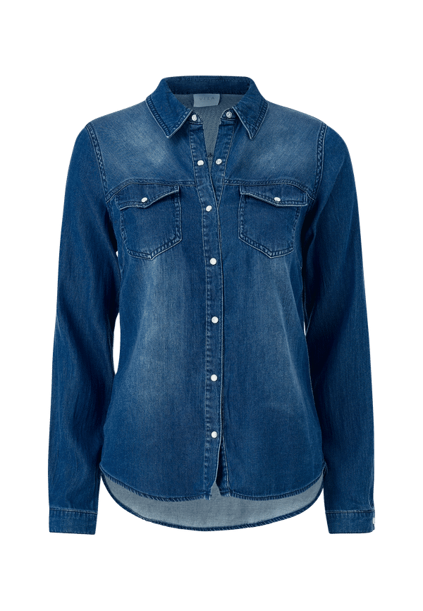 Vila - Jeansskjorta viBista Denim Shirt - Blå