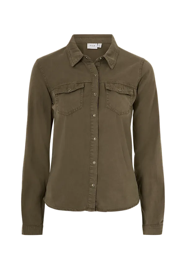 Vila - Jeansskjorta viBista Denim Shirt - Brun