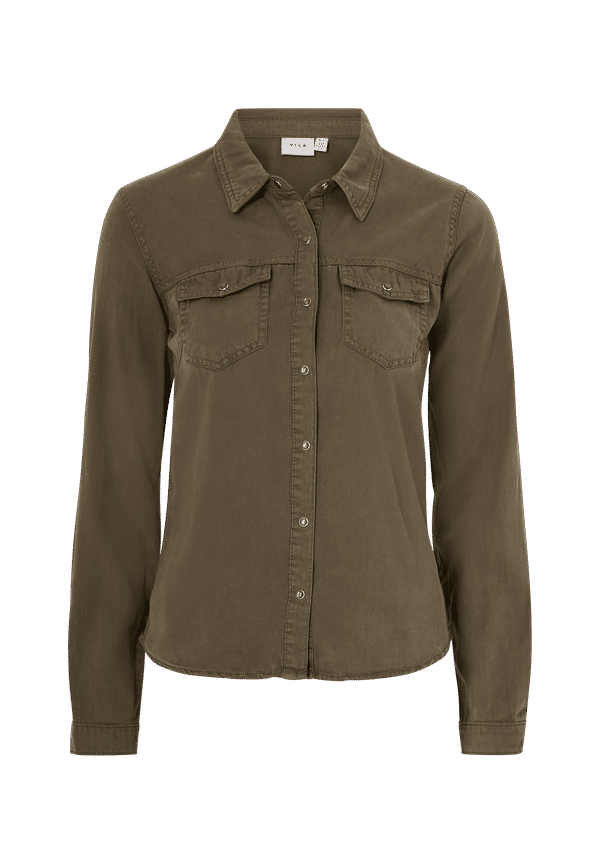 Vila - Jeansskjorta viBista Denim Shirt - Brun