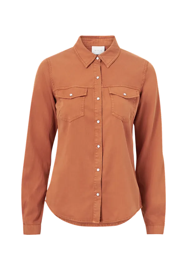 Vila - Jeansskjorta viBista Denim Shirt - Brun