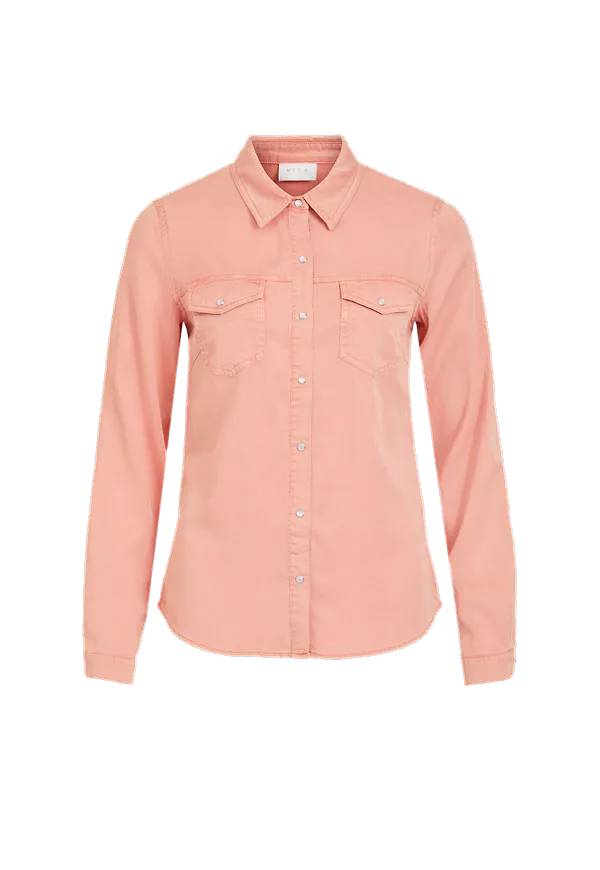 Vila - Jeansskjorta viBista Denim Shirt - Rosa