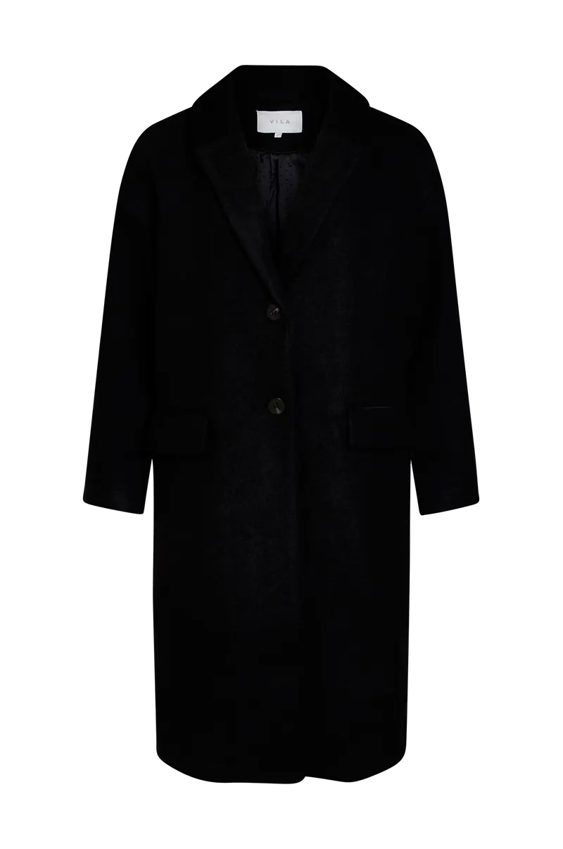 Vila - Kappa viCallee Wool Coat - Svart