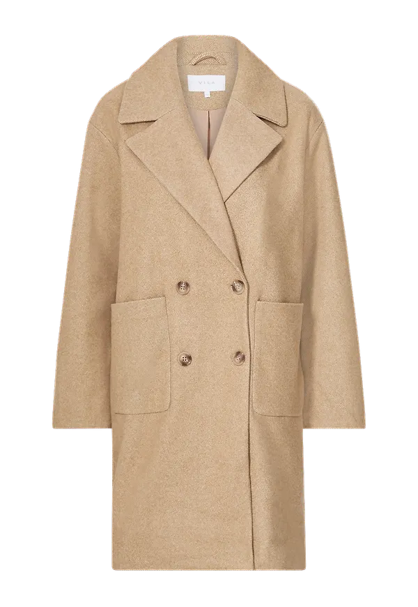 Vila - Kappa viLunes Herringbone Coat - Brun