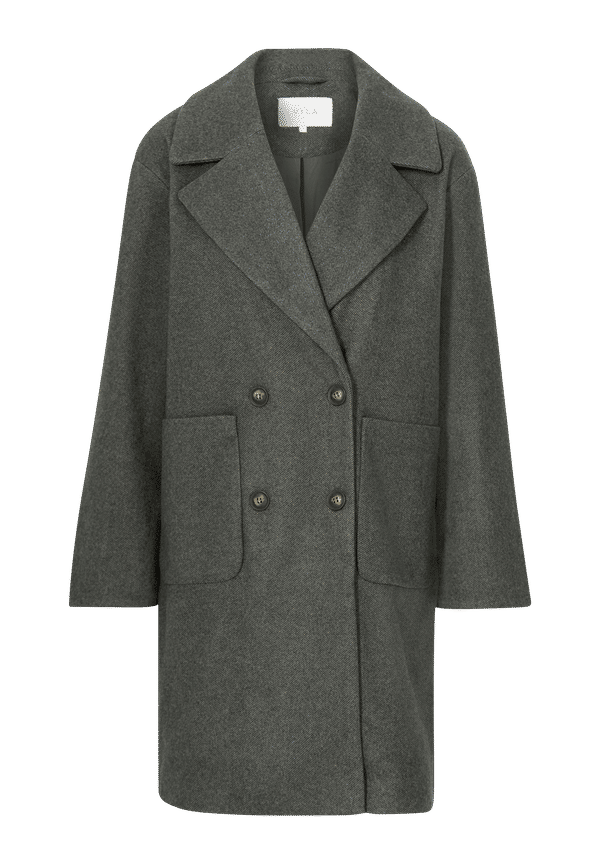Vila - Kappa viLunes Herringbone Coat - Grå