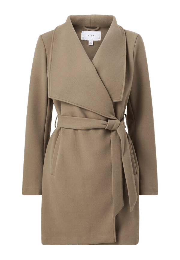Vila - Kappa viPoko L/S Collar Coat - Brun - 42