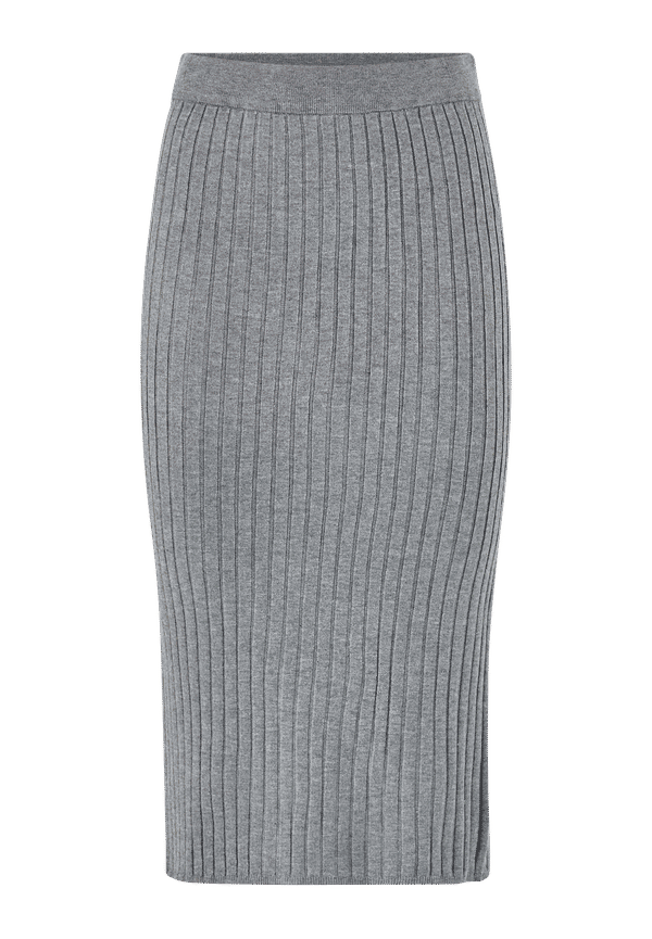 Vila - Kjol viComfy Rib Knit Skirt - Grå