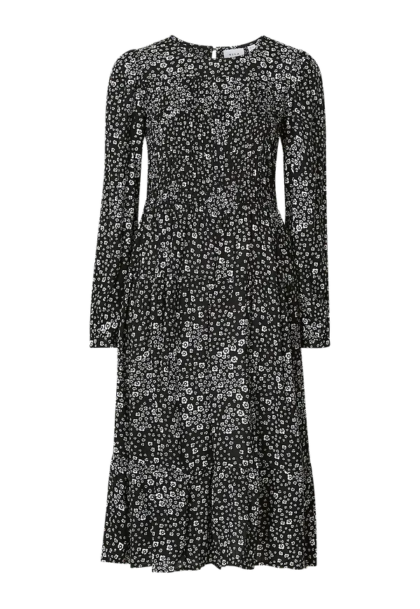 Vila - Klänning viPil Vul L/S Midi Dress - Svart