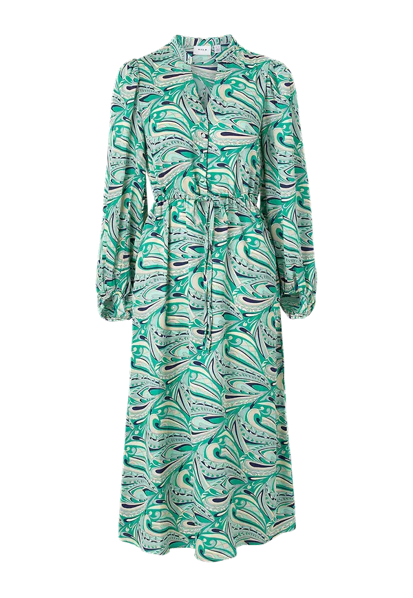 Vila - Klänning viSweden L/S Midi Dress - Blå