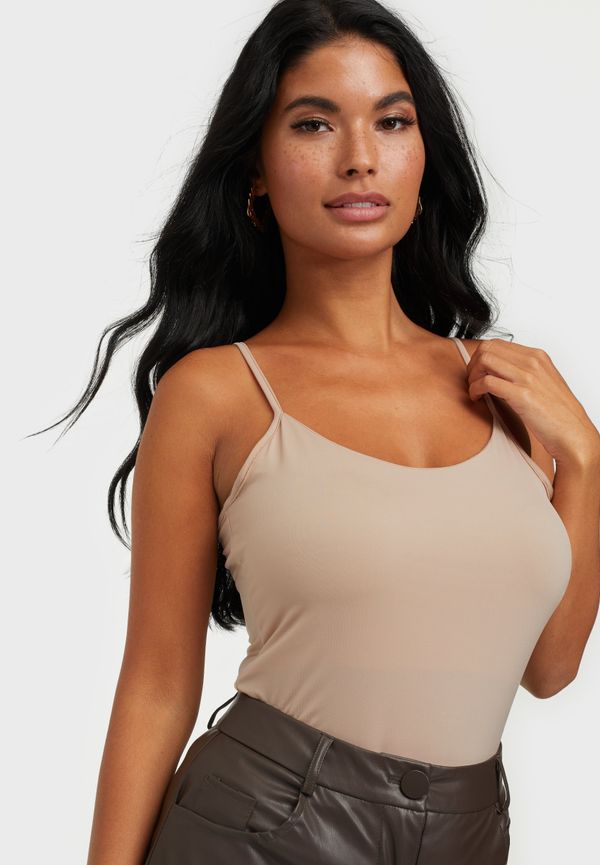 Vila - Linnen - Ljus Brun - Surface Strap Top New-Noos - Toppar - Tank Tops