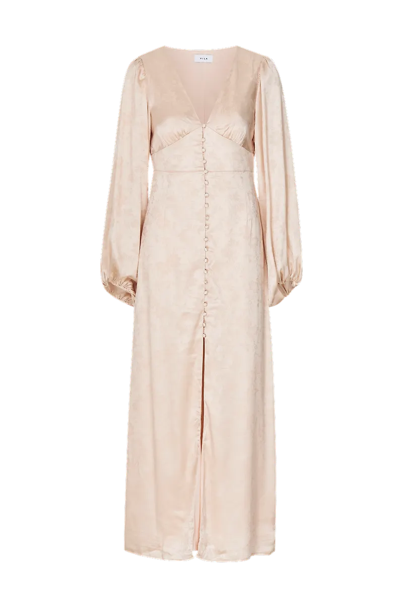 Vila - Maxiklänning viMalin L/S Puff Sleeve Dress - Rosa
