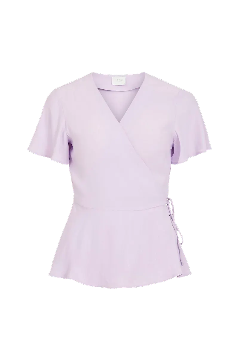 Vila - Omlottblus viFini Wrap S/S Top - Lila